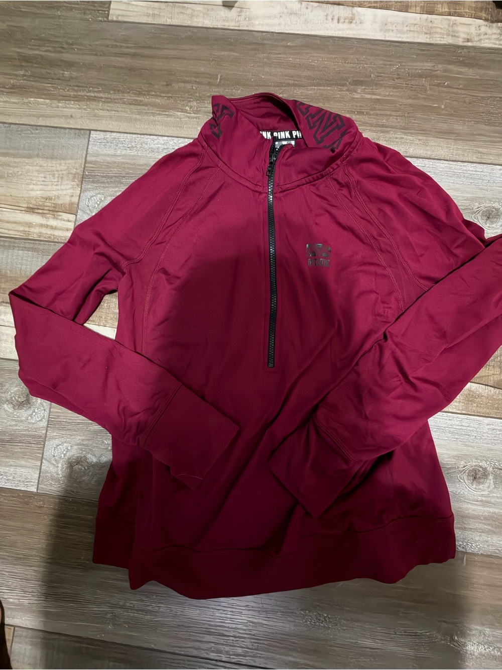 Victoria's Secret PINK Burgundy Half-Zip Pullover
